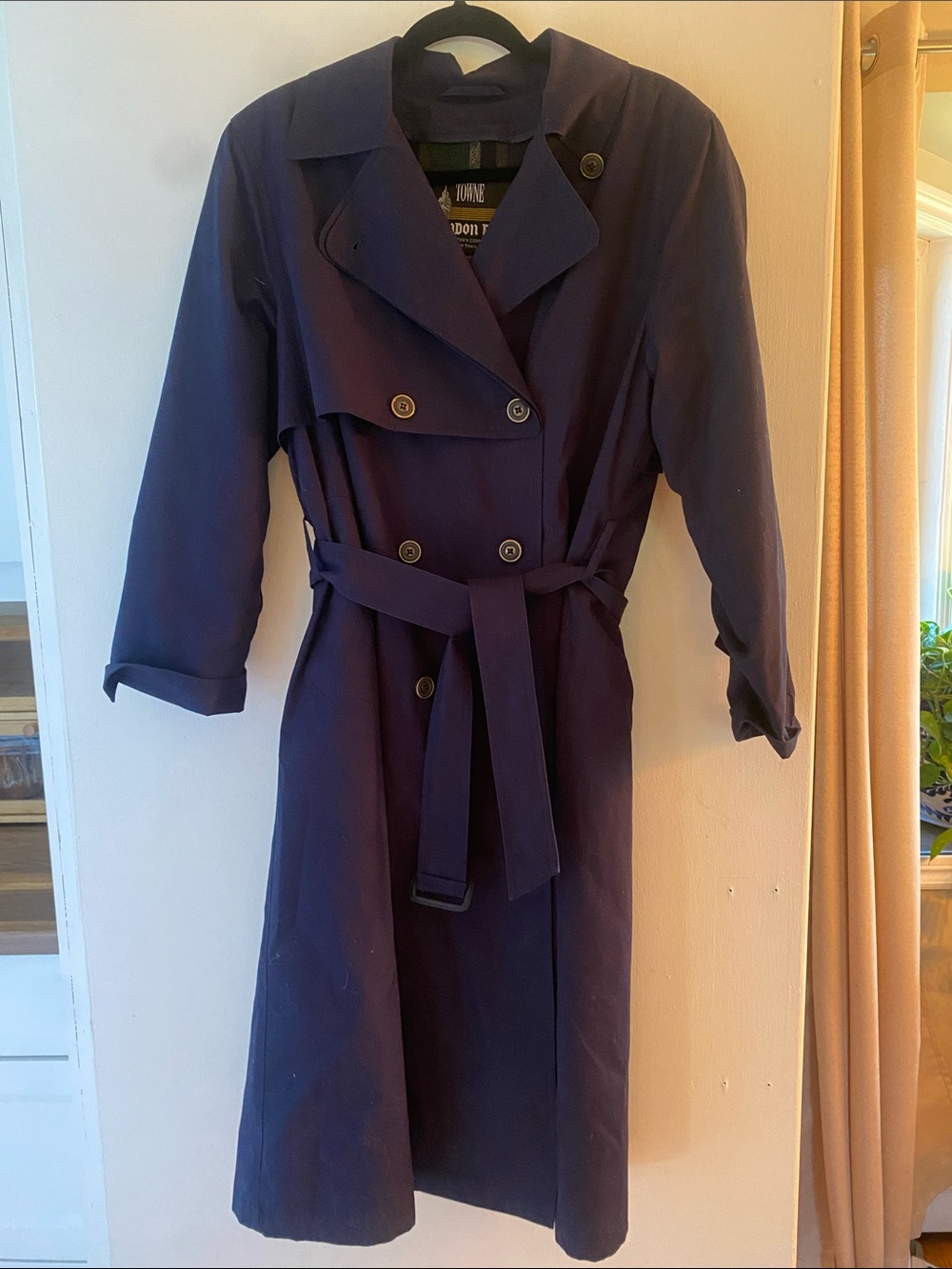 London Fog Towne Navy Blue trench coat